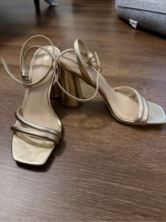 Sam Edelman Shoes - Sam Edelman Metallic Gold Strappy Block Heel Sandals